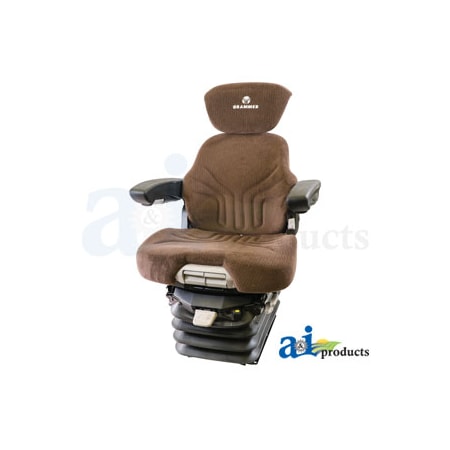 A & I Products Grammer Seat Assembly, Brown MATRIX CLOTH, Black Vinyl Armrests 28.5" x25.75" x26.75" A-MSG95741BNC